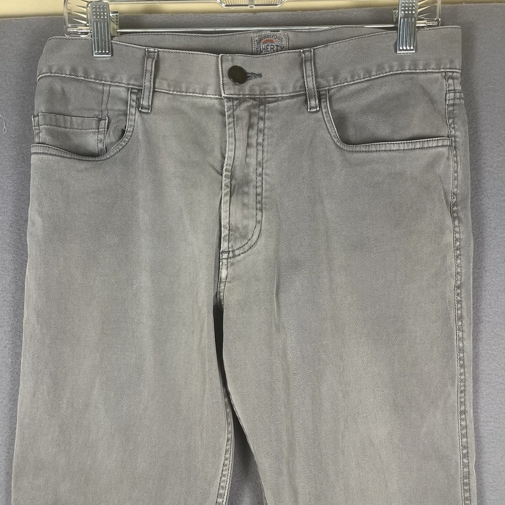 Faherty Pants Mens 31‎ Gray Stretch Terry 5-Pocket Office Slim Straight